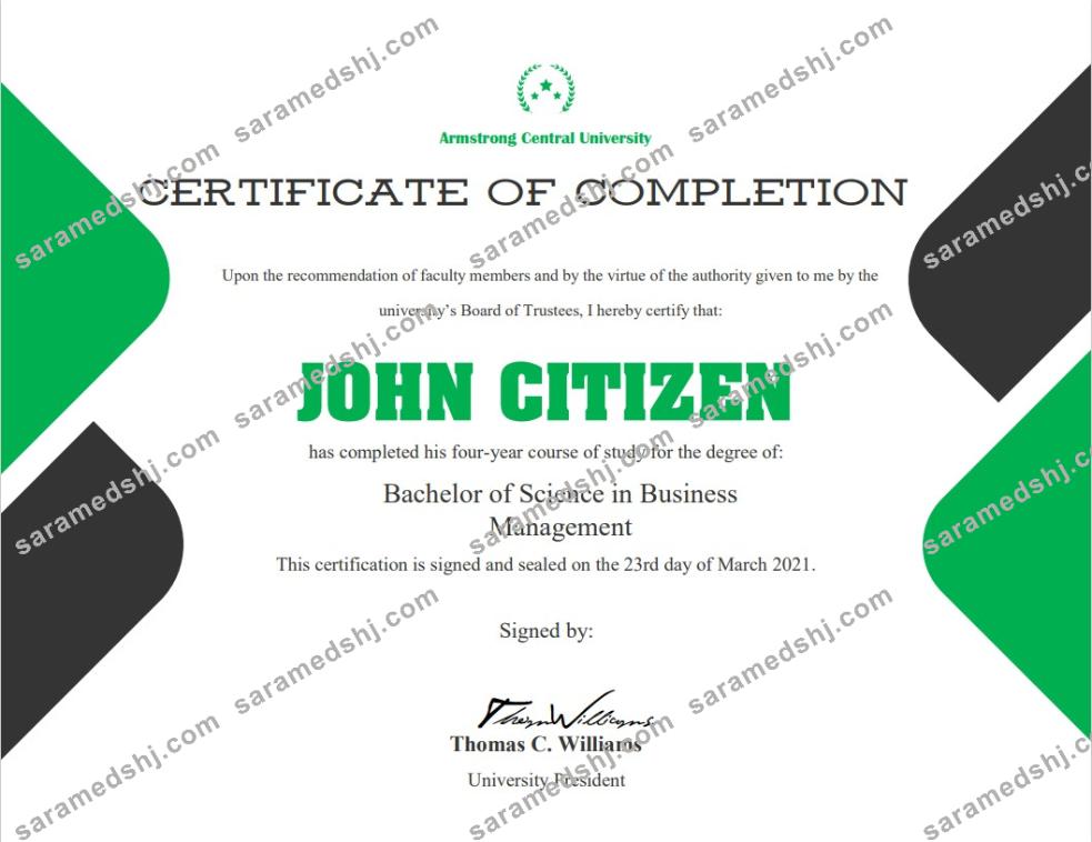 USA University Completion cert